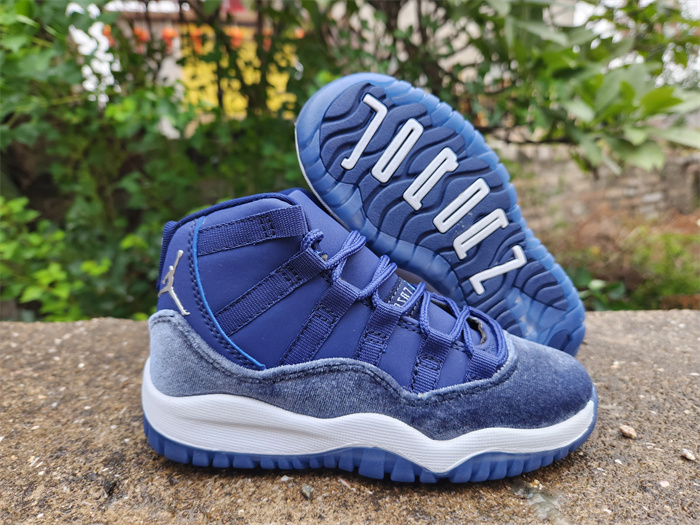 Youth Running Weapon Air Jordan 11 Blue Shoes 021